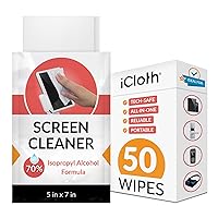 Multi-Purpose Electronics Wipes, Car Screen Cleaner, 70% isopropyl alcohol wipes Individually Wrapped for Optimal Convenience, Effective Screen Wipes for screen wipes for electronics - iCloth