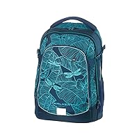 Walker 42039-064 Fame Glow in the Dark School Backpack with 3 Compartments, Side Pockets and Phosphorescent Effect, Back Padding, Adjustable Shoulder and Chest Strap, Turquoise, ca. 20 x 44 x 29 cm, Casual