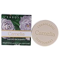 L'Erbolario Camellia Perfumed Soap Enriched With All Natural Ingredients And Aromatic Fragrances - Cleanses And Moisturizes Skin - Long Lasting And Creates A Rich, Creamy Lather - 3.5 Oz