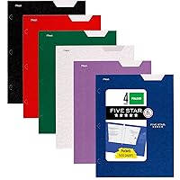 Five Star 4 Pocket Folders, 6 Pack, Paper Folders, Fits 3-Ring Binders, Holds 8-1/2
