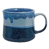 Large Ceramic Coffee Mug, 21 OZ Big Tea Cups with a Large Handle for Office and Home, Microwave and Dishwasher Safe (21 OZ Reactive Blue)