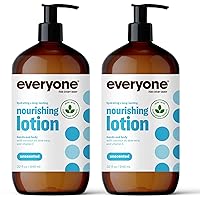 Nourishing Hand and Body Lotion, 32 Ounce (Pack of 2), Unscented, Plant-Based Lotion with Pure Essential Oils, Coconut Oil, Aloe Vera and Vitamin E
