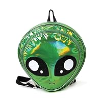 Green Alien Head Vinyl Backpack