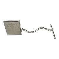 Silver Toned Etched Scale of Justice Law Tie Tack