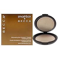 X BECCA Shimmering Skin Perfector Pressed Highlighter, Luminous Glow, Buildable and Blendable, for All Skin Types, Champagne Pop