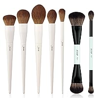Jessup Face Makeup Brushes 5Pcs T493 Bundled with Double Sided Makeup Brushes Set T502