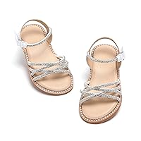 Felix & Flora Toddler Girl Sandals -Flower Girl Dress Shoes Open Toe Little Kid Summer Flats