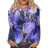 Vintage Tees for Women Women's Fashion Casual Round Neck Long Sleeve Printed T-Shirt Top