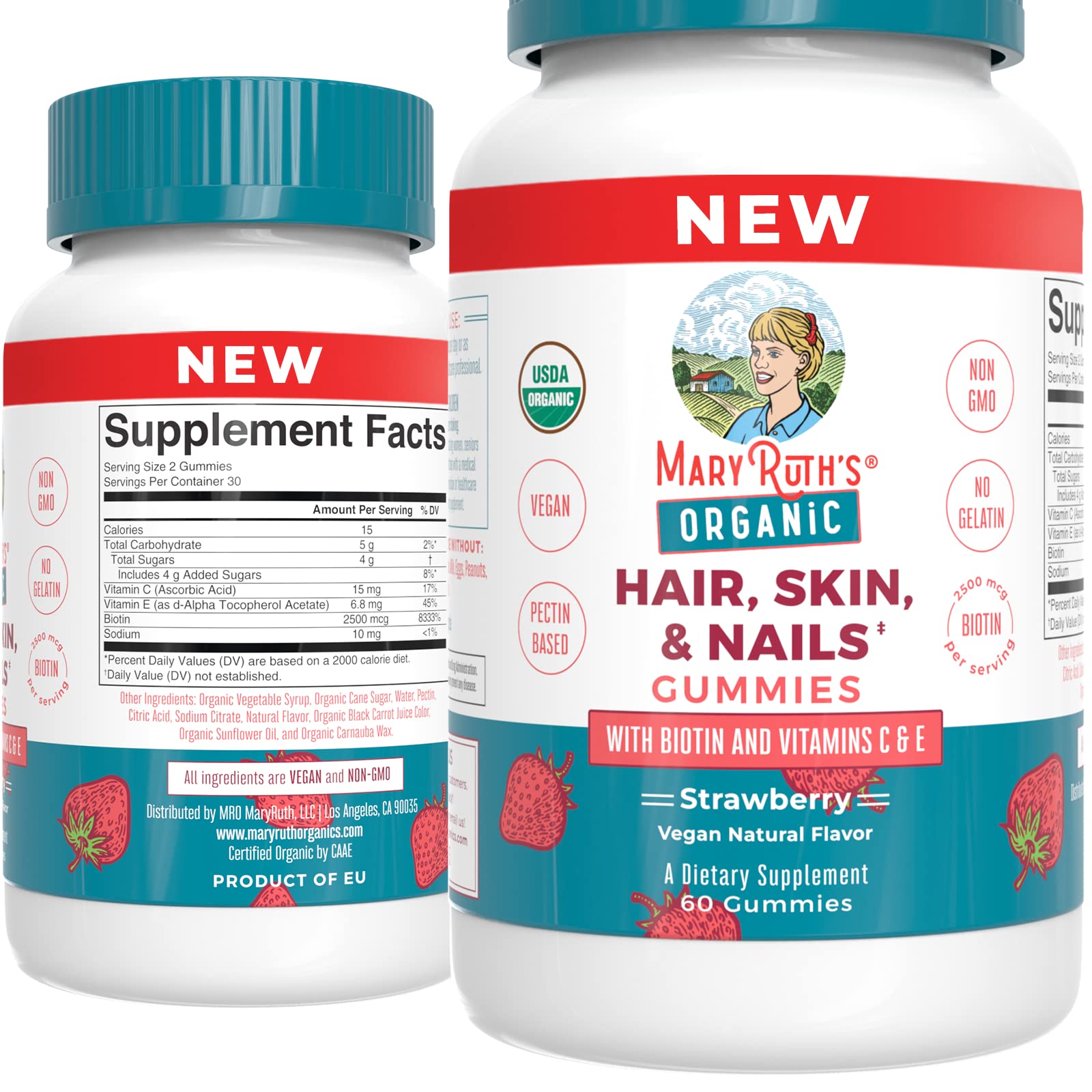 Mua MaryRuth's Hair Skin and Nail Vitamins | USDA Organic | Biotin Gummies  with Vitamin C & Vitamin E | Hair Growth Vitamins | Skin Care | Nail Growth  | Hair Skin