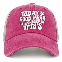 Drinking Hat Today's Good Mood is Sponsored by Tito'ss Hats for Men Baseball Vintage Trucker Mens Black Cowboy Cap