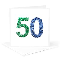 3dRose 50Th Anniversary. Intricate Numbers Design. - Greeting Card, 6