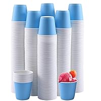 Turbo Bee 600 Pack 3 oz Disposable Paper Cups,Hot/Cold Beverage Drinking Cup,Small Blue Paper Cups for Bathroom and Mouthwash