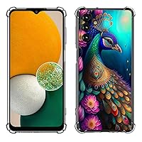 Galaxy A15 5G Case,Colorful Peacock Mandala Flowers Drop Protection Shockproof Case TPU Full Body Protective Scratch-Resistant Cover for Samsung Galaxy A15 5G