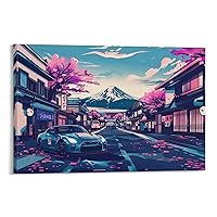 Car Wall Art Print Japanese Street Racing Poster Fashion Colorful Landscape Car Modern Illustration Living Room Corridor Beautiful Canvas Wall Decor (32)Picture Print Modern Family Decor24x36inch(60x9