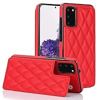 XYX for Samsung Galaxy S20 FE 5G Wallet Case with Card Holder, RFID Blocking PU Leather Double Magnetic Clasp Back Flip Protective Shockproof Cover 6.5 inch, Red