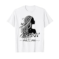 Mama Shirt for Women Mom, Heart Butterfly Mother's Day Gift T-Shirt