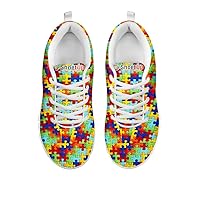 Autism Awareness Product with Symbol Printed on Men's Casual Running Shoes and Sneaker