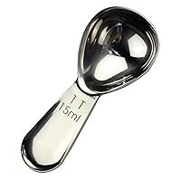 1PC 15ml Coffee Scoop: Sturdy 18/8 Stainless Steel Tablespoon Ideal for Precise Coffee Brewing and Baking