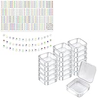 Mathtoxyz 1400 Pieces Letter Beads Kit (Colorful) and 18Pcs Small Bead Organizers and Storage