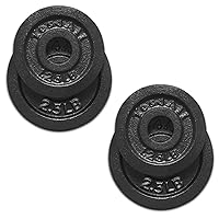 Yes4All 1.15 Inch Cast Iron Weight Plate - Ideal for Dumbbell Handle, Strength Training & Weightlifting (Set)