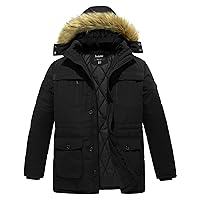 Soularge Men's Big and Tall Winter Warm Heavy Hooded Parka Jacket