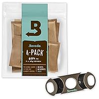 Boveda Cigar Cutter Bundle – Double-Guillotine Cutter + 4-Pack Boveda for Humidors – 69% RH 2-Way Humidity Control for Most Premium Cigars – Restores & Maintains Humidity For Months