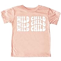 Olive Loves Apple Wild Child Wavy Retro T-Shirts for Baby and Toddler Boys and Girls