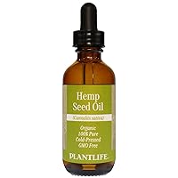 Plantlife Hemp Seed Carrier Oil - Cold Pressed, Non-GMO, and Gluten Free Carrier Oils - For Skin, Hair, and Personal Care - 2 oz