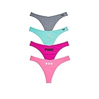 PINK Cotton Thong Panty Pack, Women's Underwear (XS-XXL)