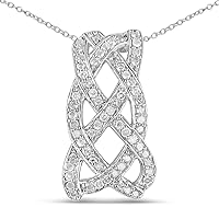 0.54 Carat Genuine White Diamond .925 Sterling Silver Pendant