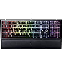 Razer Ornata V2 Gaming Keyboard: Hybrid Mechanical Key Switches - Customizable Chroma RGB Lighting - Individually Backlit Keys - Detachable Plush Wrist Rest - Programmable Macros (Renewed)