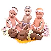 Tender Touch Baby Dolls, Set of Multicultural Dolls with Blankies, Dolls for Preschool and Daycares, Set of 4 Dolls for Girls and Boys, Multi-Color Diverse Dolls