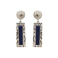 Lapis Lazuli Gemstone Earrings 925 Silver Earrings Stud Dangly Earrings Weddings Earrings Cocktail Earrings gifts for her