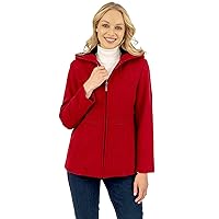 Fleet Street Ltd. Women's Petite Hooded Wool Blend Jacket