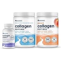 NativePath Collagen Support Trio Bundle - Collagen 25 Servings, Collagen Care+, Peach Collagen