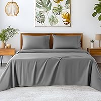 SONORO KATE 100% Egyptian Cotton Sheets - 1200 Thread Count, Luxury & Cooling Hotel Cotton Bed Sheets Set 4 Piece, Sateen Weave for Soft Feel, Fits Upto 16' Mattress (Grey, Queen)