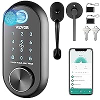 VEVOR Smart Lock, 5-in-1 Smart Door Knob, Fingerprint Deadbolt with App Control, Keyless Entry Door Lock with Independent Handle, Bluetooth Smart Lock, Biometric Door Lock, Keypad Digital Door Lock