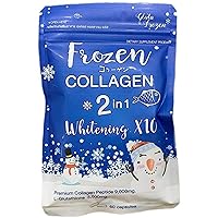 Frozen Collagen gluta 2 in 1 whitening x10 glutathione Snow White Skin Brighten Lighten Flawless Radiant Reduce Acne Scars Dark Spots Freckles Blemishes