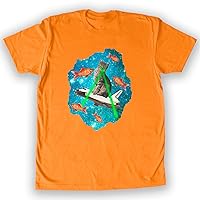 Alien Cat Goldfish Orange Men's Fashion T-Shirt