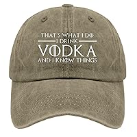 That's What I Do I Drink Vodka and I Know Things Hats for Men Baseball Humor Trucker Mens Black Gym Caps Gift Hat