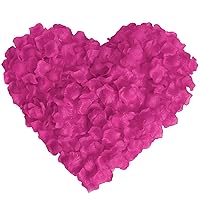 Artificial Plants & Flowers with Vase Petals Flowers Bridal Home Silk Fabric Bright Petals Flowers Artificial Wedding 1000PC Artificial Real Rose Silk Decoration Petals Silk Artificial (C, One Size)