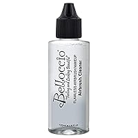 4 Ounce Bottle of Belloccio Makeup Airbrush Cleaner - Fast Acting Cleaning Solution, Quickly Cleans Flushes Out Airbrush Makeup Foundation, Blush, Highlighter - Clean Cosmetic Makeup Brushes, Paint