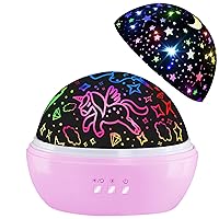 Night Light for Kids,Unicorn Night Light Star Projector Gifts for Kids Toddlers,Night Lights Projector for Baby,Unicorn Lamp Ceiling Lights for Girls Bedroom,Night Light for Kids Bedroom(Light Pink)