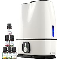 Everlasting Comfort Humidifier and Essential Oils-Ultimate Relaxation Set- Infuse Your Space with Moisture & Aromatherapy - 50-Hour Use, Allergy Relief, and Natural Fragrance