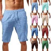 Mens Summer Shorts Casual Beach Drawstring Shorts with Pockets Quick Dry Comfy Bottoms Loose Fit Elastic Short Pants