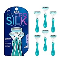 Schick Hydro Silk Sensitive Skin Disposable Razors for Womens, 6 Count