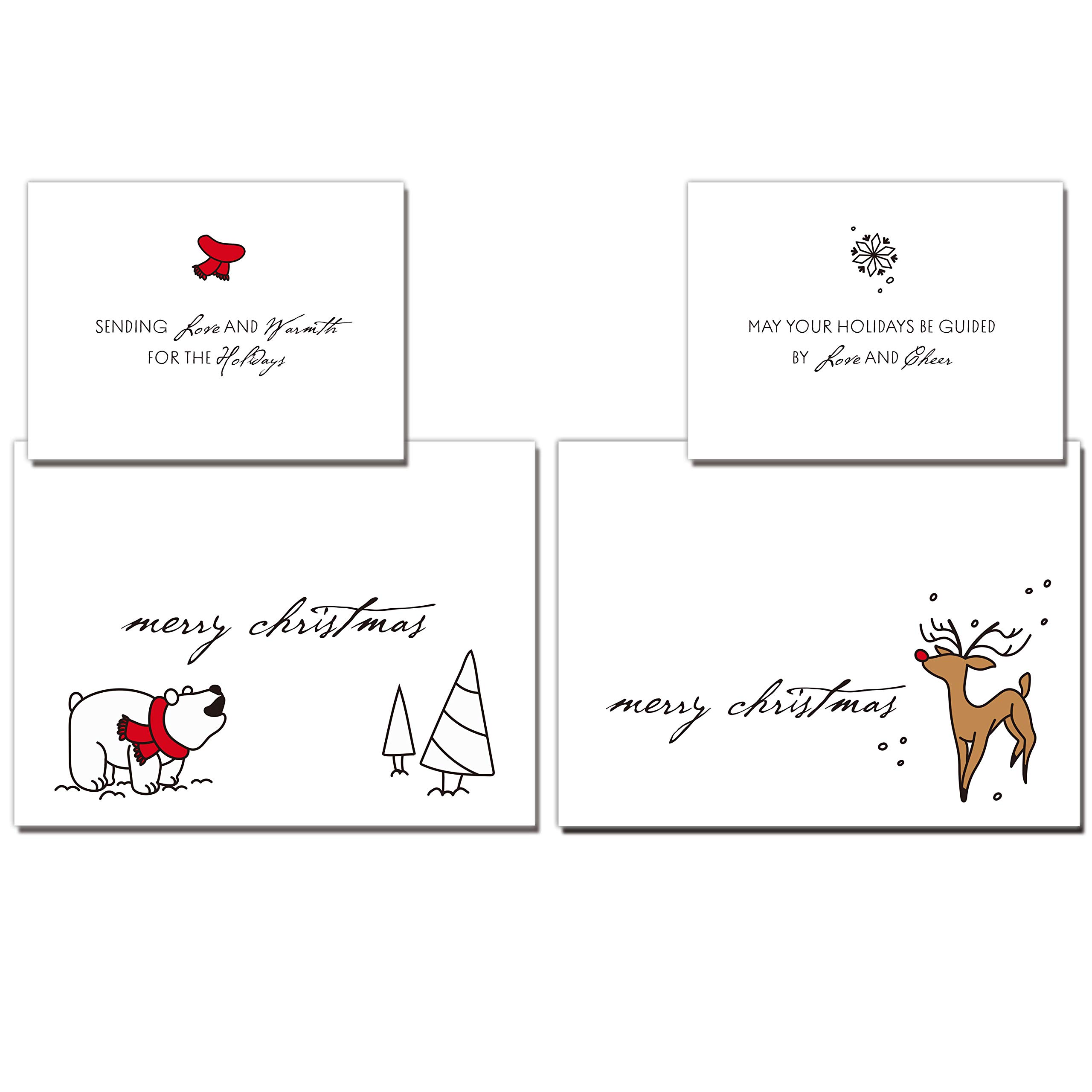72 Piece Holiday Christmas Greeting Cards with 8 Artistic Greeting Designs & Envelopes 6.25” x 4.6
