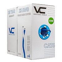 Vertical Cable Cat6, 550 MHz, UTP, 23AWG, Solid Bare Copper,1000ft, Bulk Ethernet Cable - 060 Series, Blue