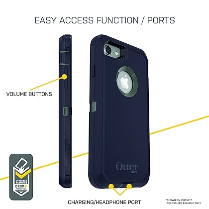 OtterBox IPhone 8 PLUS & IPhone 7 PLUS (ONLY) Defender Series Case - BLACK, Rugged & Durable, with Port Protection, Includes Holster Clip Kickstand