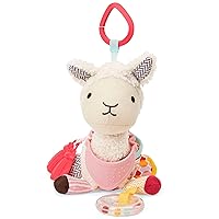 Skip Hop Bandana Buddies Baby Activity and Teething Toy with Multi-Sensory Rattle and Textures, Llama
